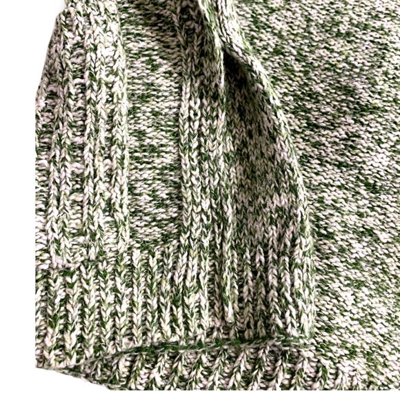 LOFT green & white short sleeve open front poncho wrap sweater size Medium - Picture 11 of 16